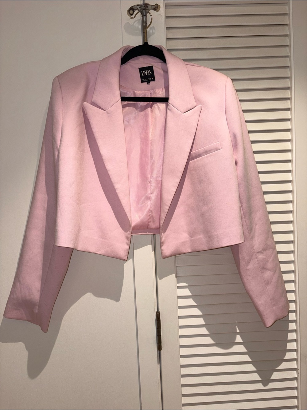 Zara Pastel Pink Cropped Blazer